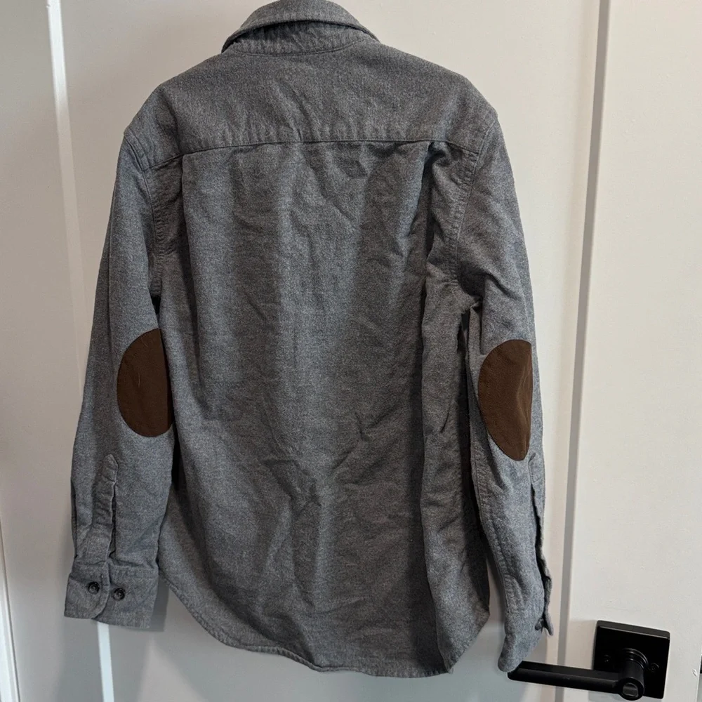 Crewcuts Charcoal Casual Button-Down Shirt With Leather Elbow Patches Size 10